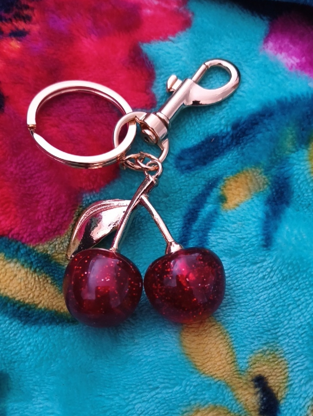 Cute Goldtone Cherry Keychain FREE WITH ANY PURCHASE